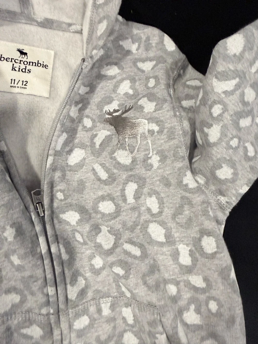 abercrombie kids Gray Leopard Zip Hoodie & Jogger Set
